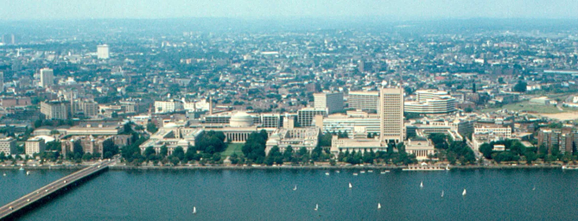 aerial view of MIT campus